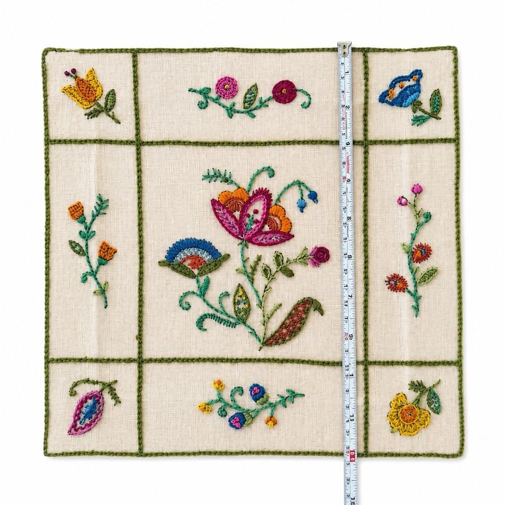Vintage Hand Embroidered Folk Art Textile Wall Hanging - Picture 3 of 6